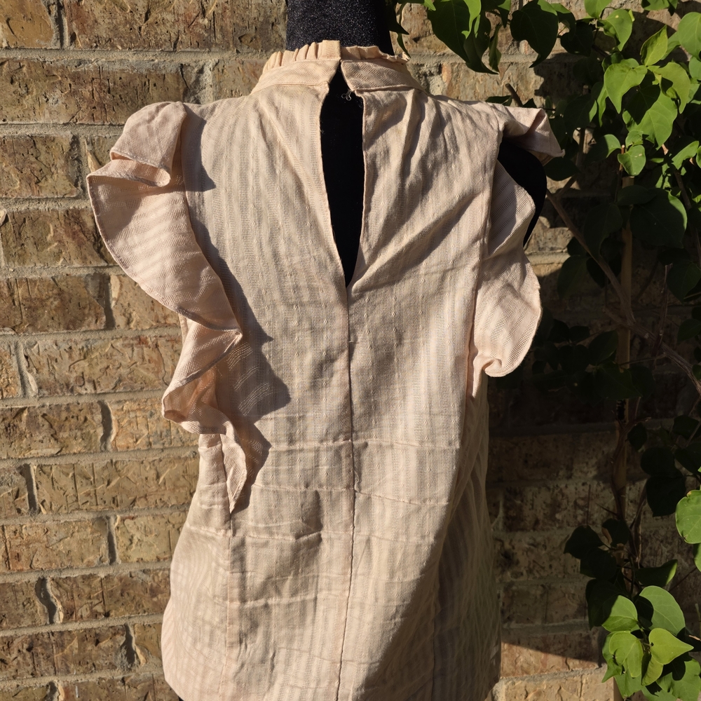 BCBGeneration Ruffled Keyhole Blouse - Cream - Picture 2 of 4